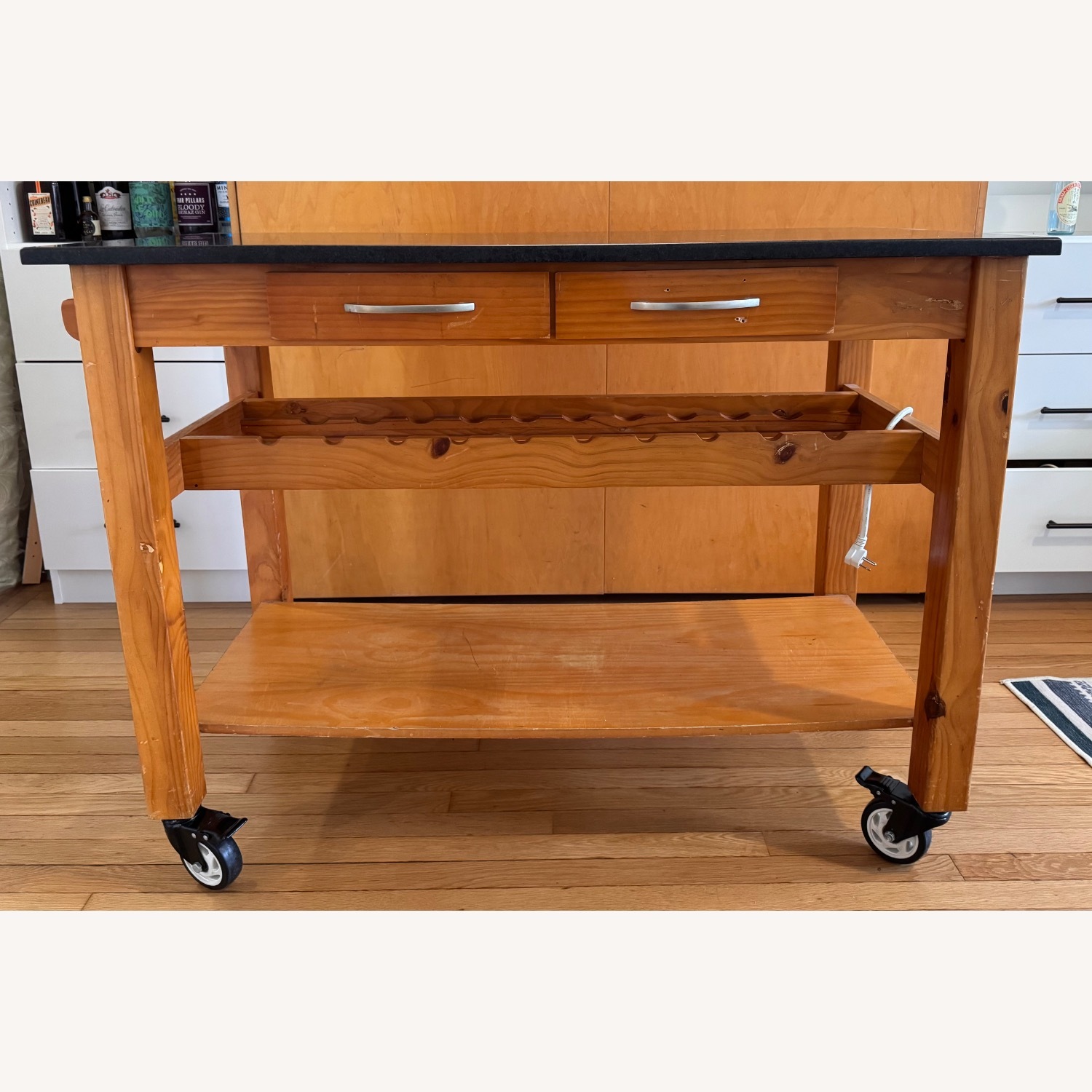 Kitchen Island Cart with Granite Top - image-1