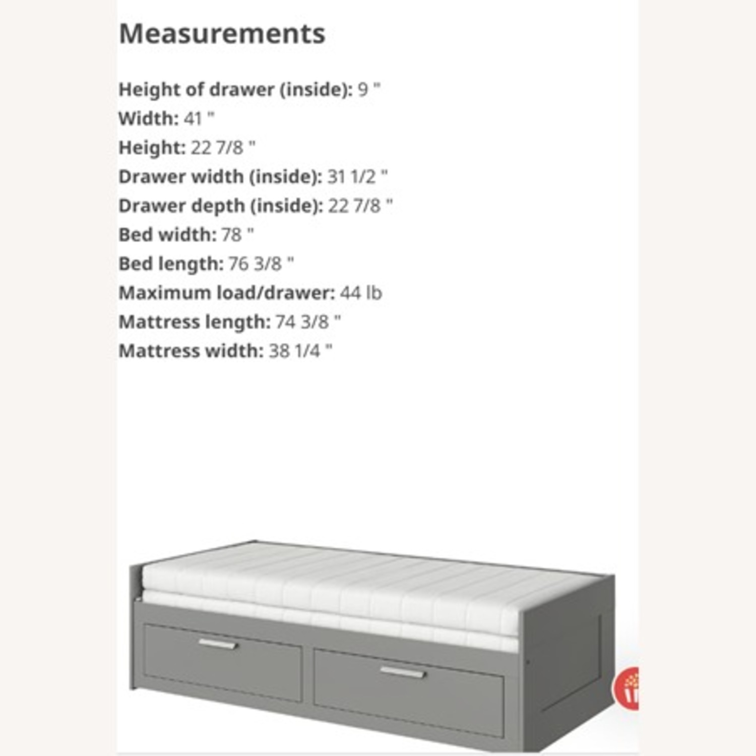 IKEA Brimmes Double Bed  - image-2