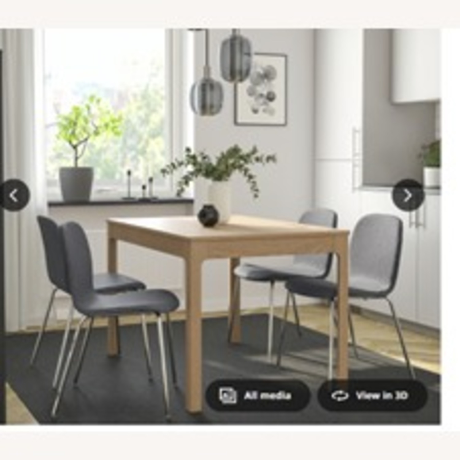 IKEA Karlpetter Light Gray Fabric Dining Chairs - image-3