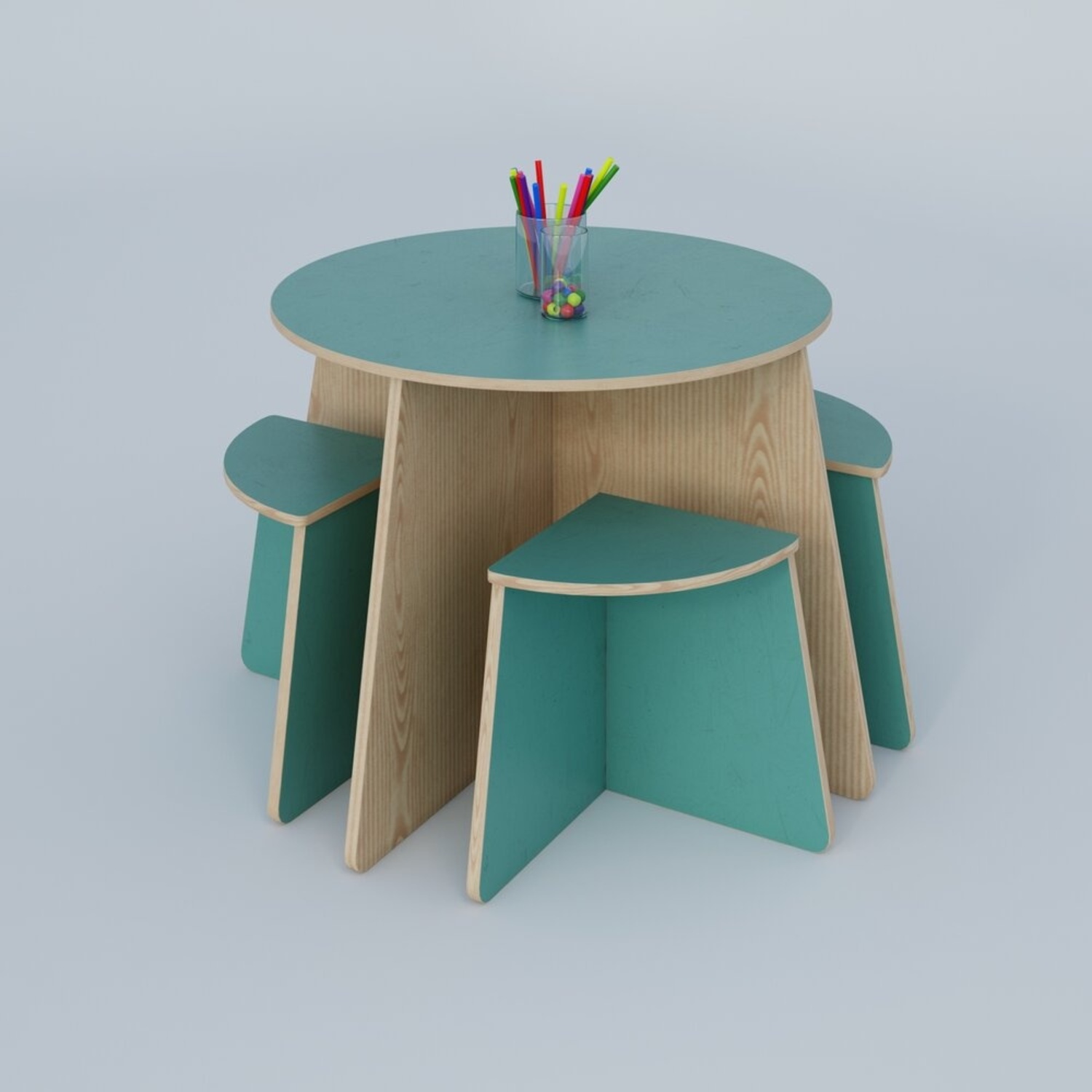 Blue Wood Play Table - image-4