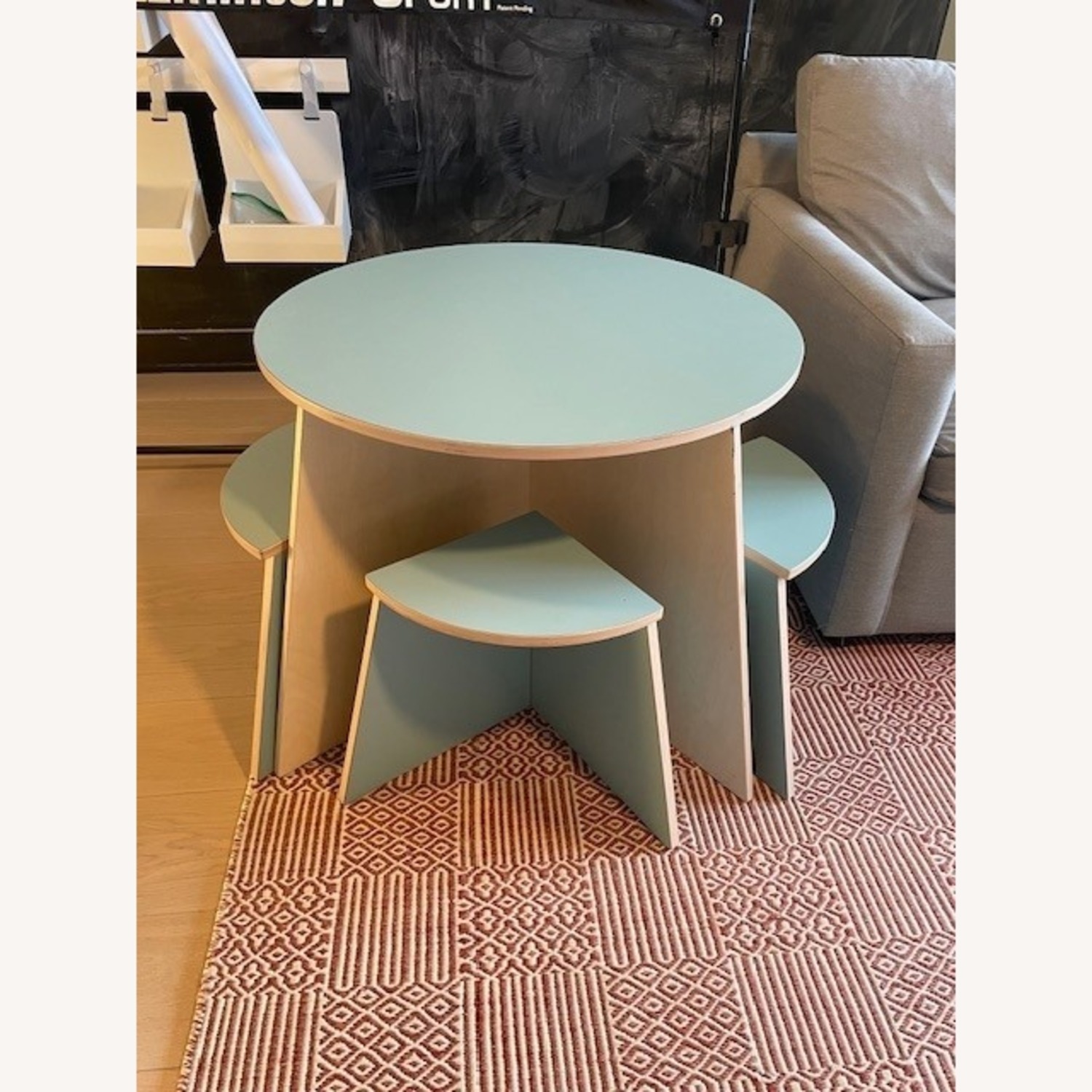 Blue Wood Play Table - image-1