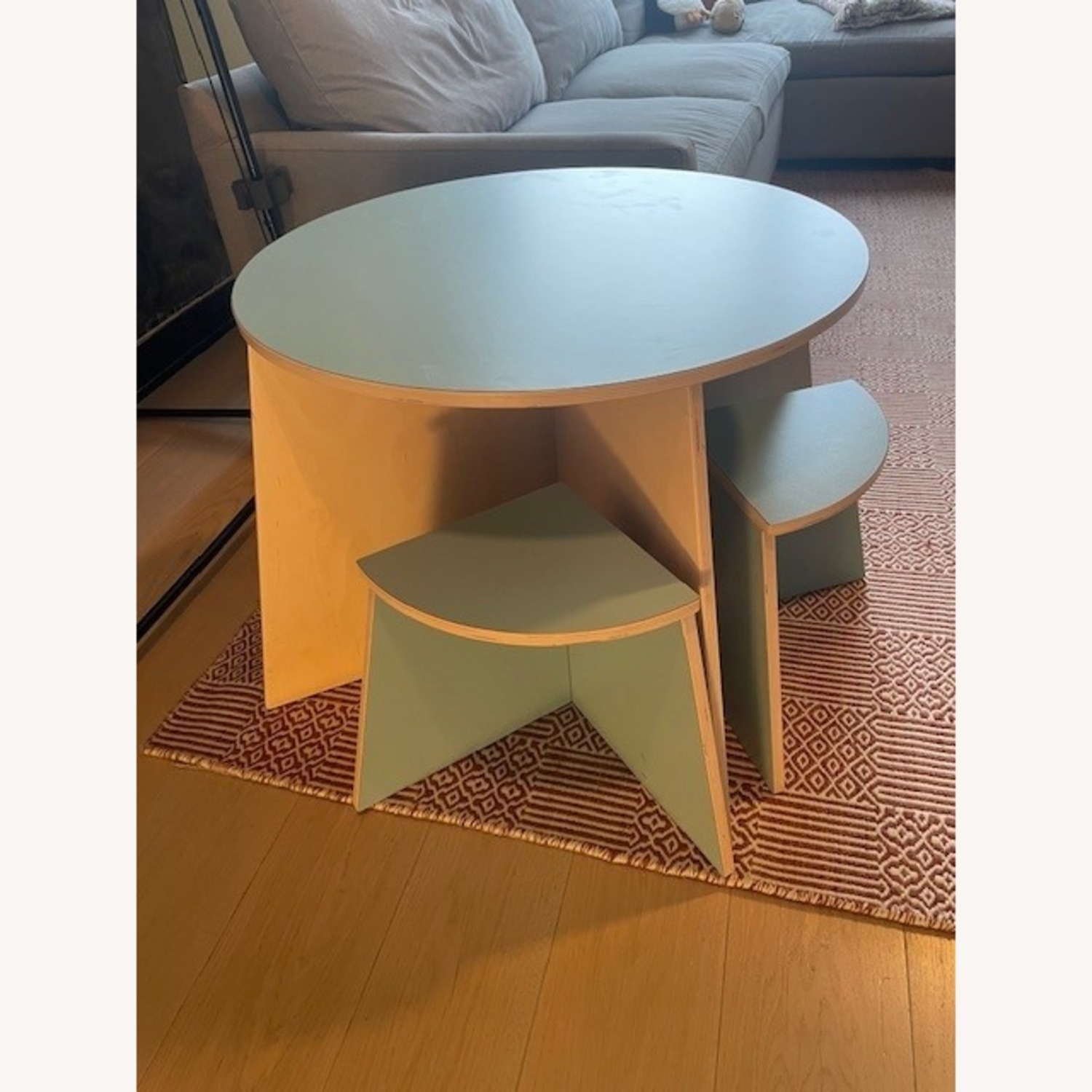 Blue Wood Play Table - image-2