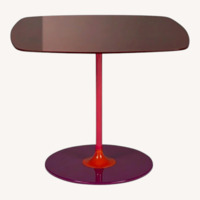 Kartell Thierry Tables Red Glass Side Table - Low