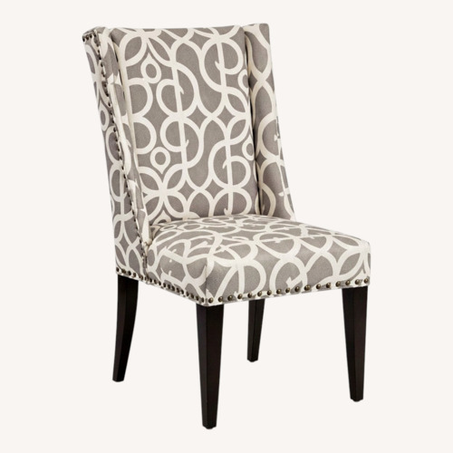 Used Pier 1 Imports Owen Wingback Light Gray Fabric Dining Chairs for sale on AptDeco