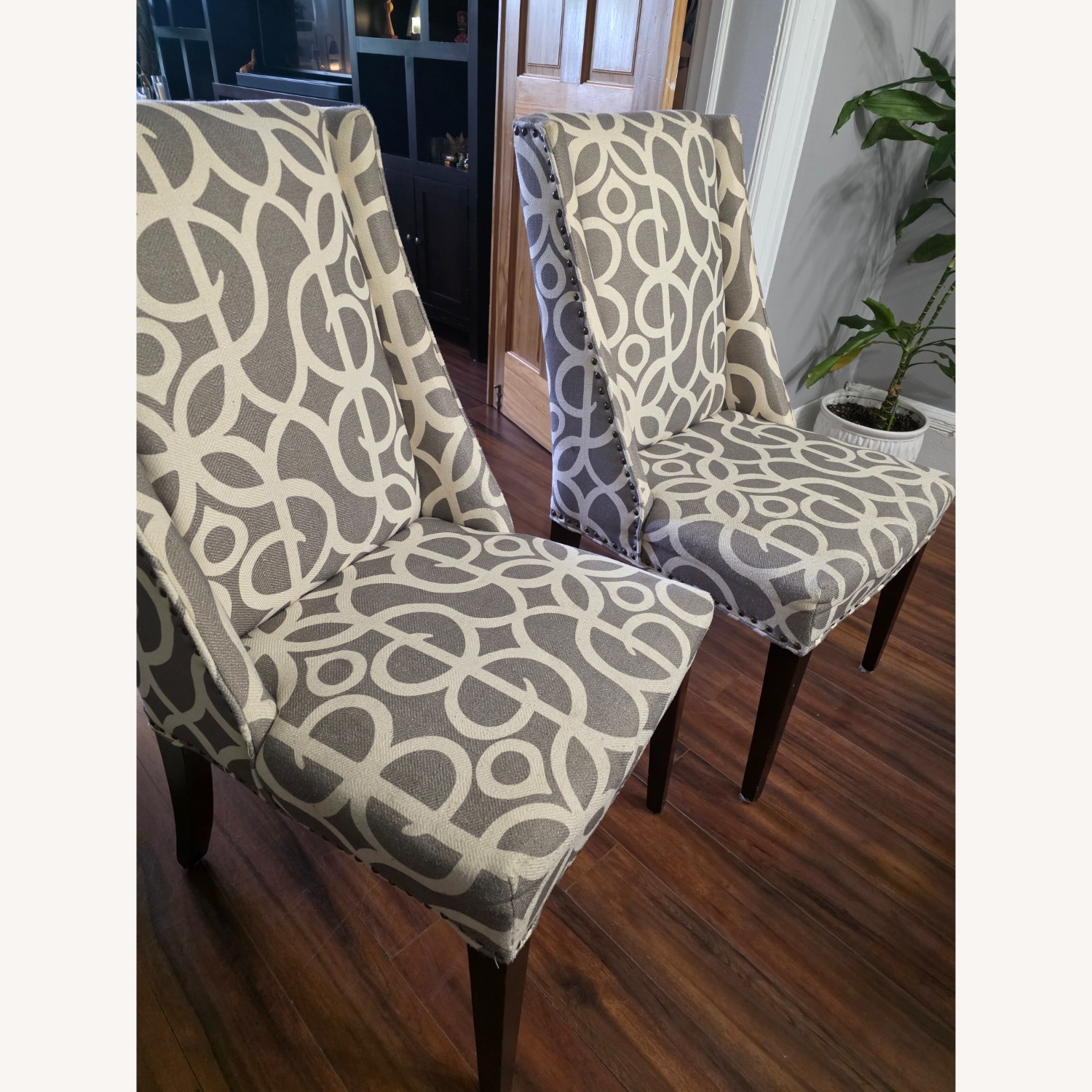 Pier 1 Imports Owen Wingback Light Gray Fabric Dining Chairs - image-1