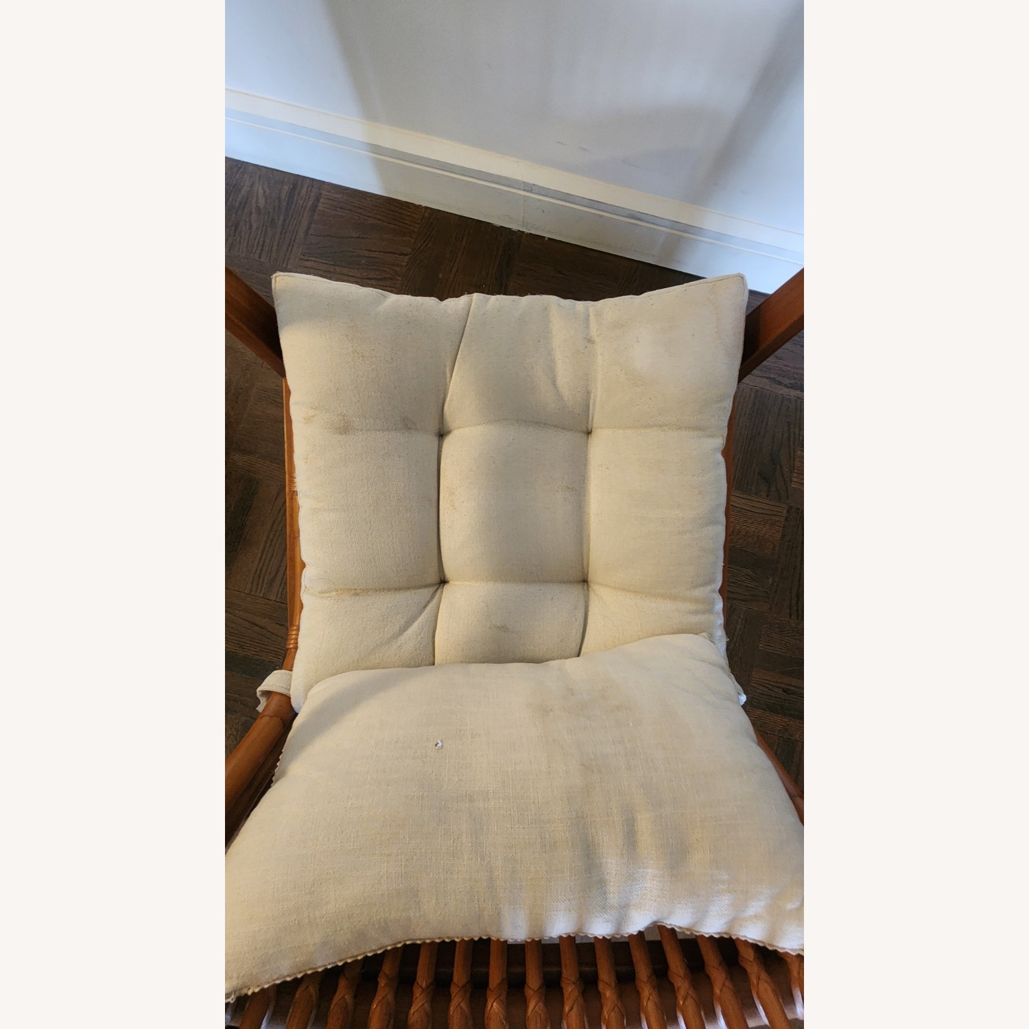 CB2 Noelie Rattan Lounge Chair with White Cushion - image-9