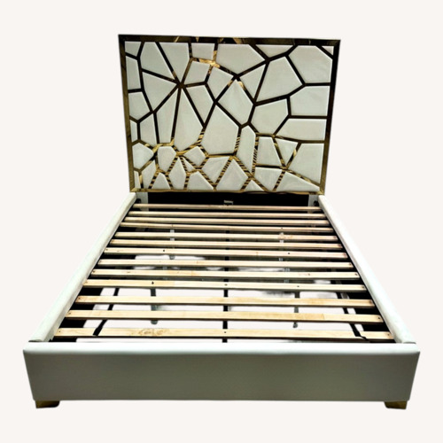 Used Mercer41 Upholstered Metal Platform Queen Bed for sale on AptDeco