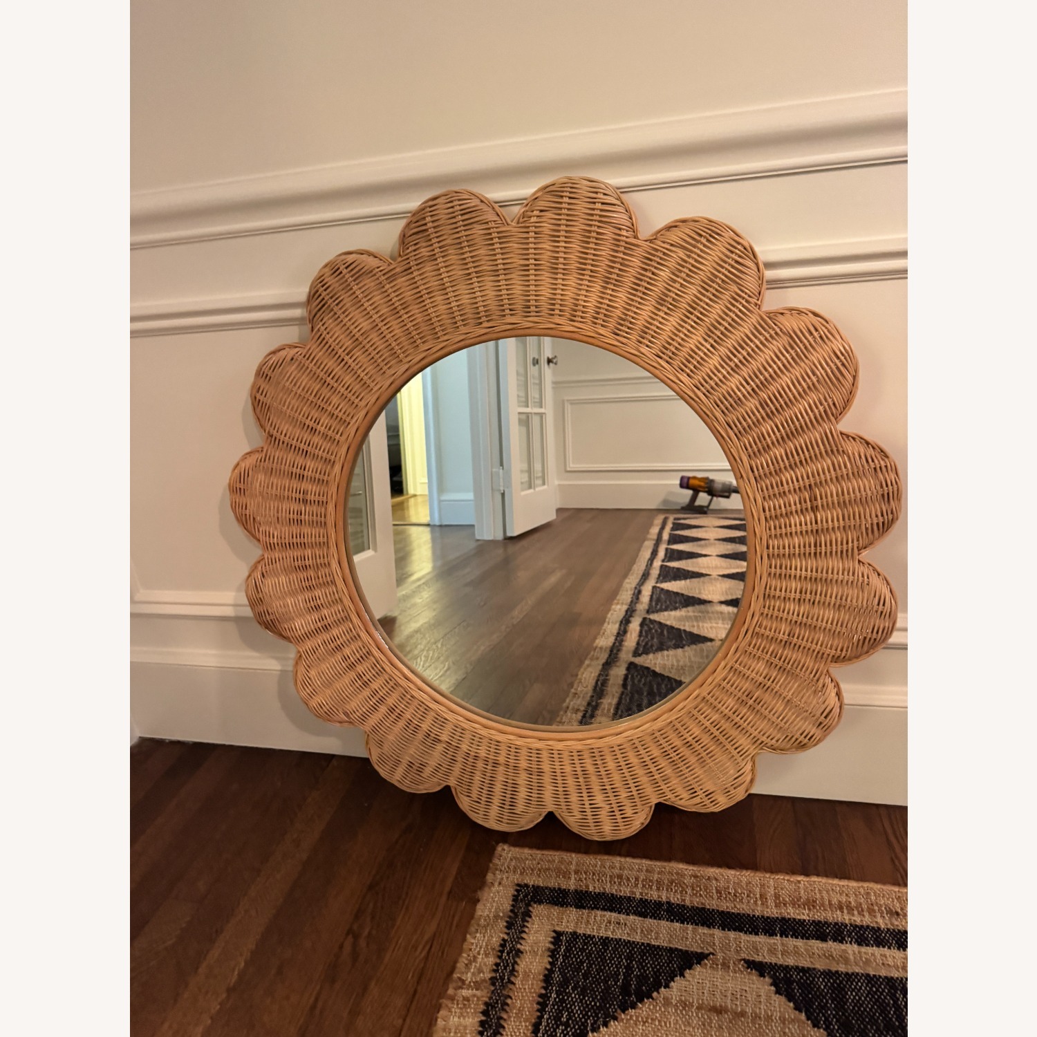 West Elm Rattan Scalloped Wall Mirror - image-4