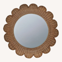 West Elm Rattan Scalloped Wall Mirror