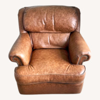 Vintage/Antique Finds Dark Brown Leather Armchair