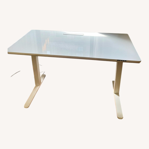 Used White Glass Desk for sale on AptDeco