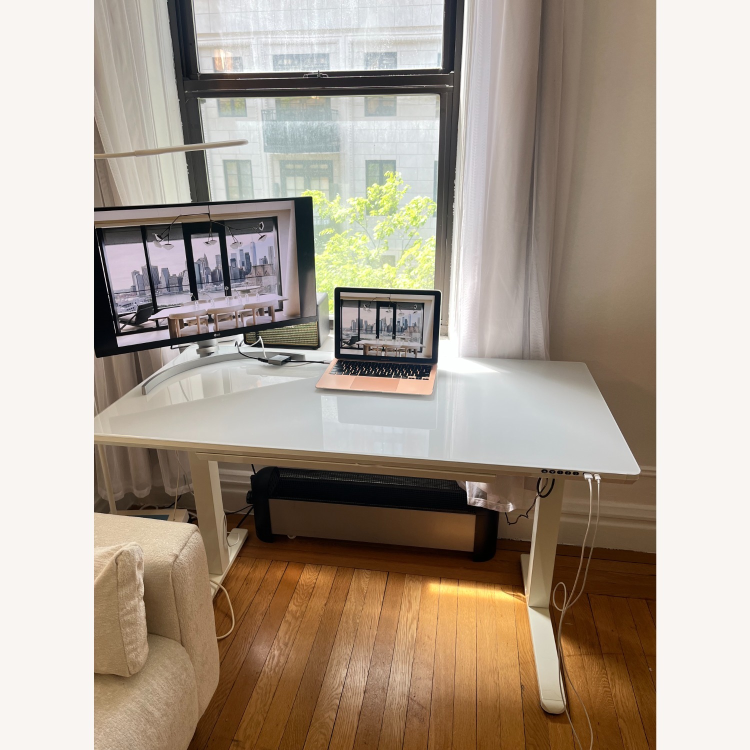 White Glass Desk - image-1