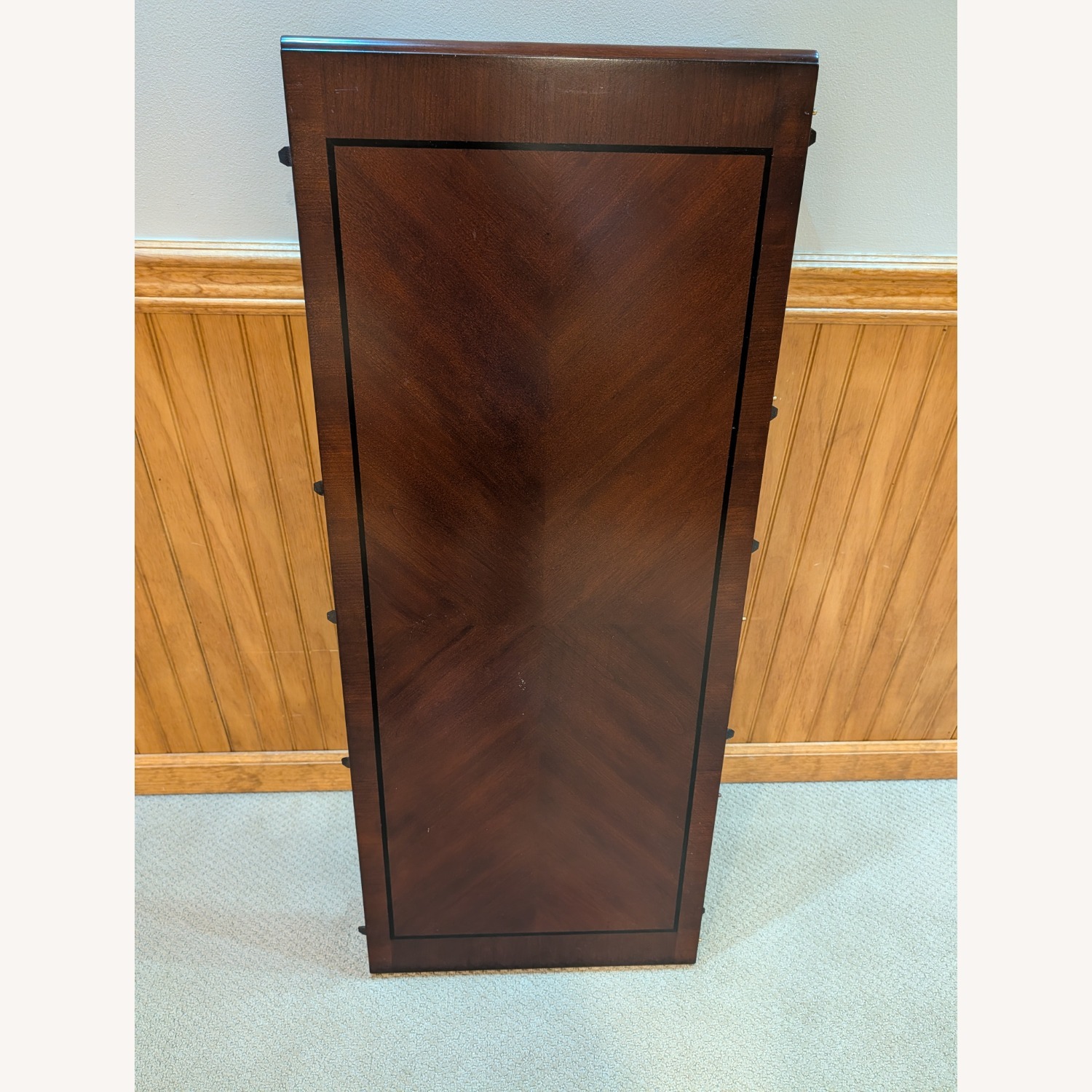 Dark Brown Wood Dining Table with 6 Chairs - image-2
