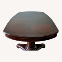 Dark Brown Wood Dining Table with 6 Chairs
