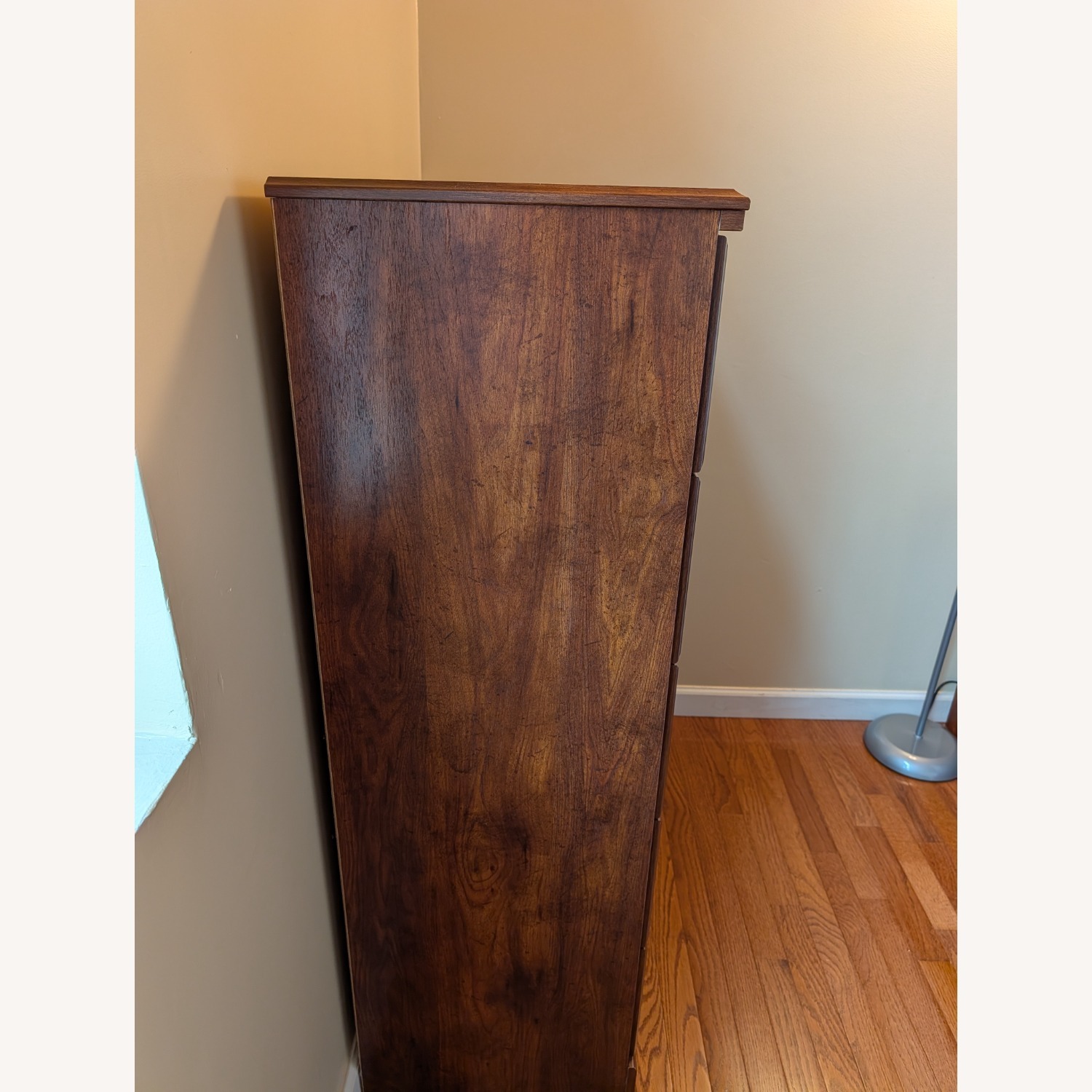 Dark Brown Wood Dresser with 5 Drawers - image-3