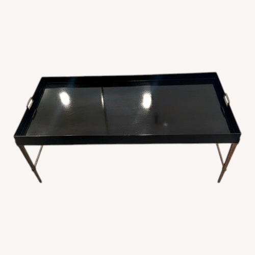 Used Sherrill Furniture Black Wood Coffee Table for sale on AptDeco