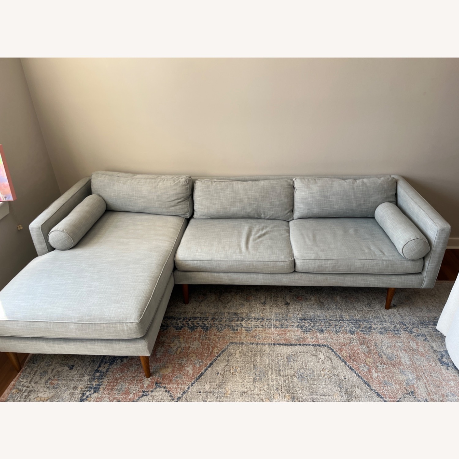 West Elm Monroe Natural Linen 2 Piece Sectional - image-1