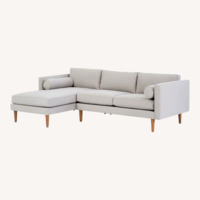 West Elm Monroe Natural Linen 2 Piece Sectional