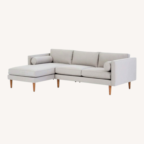 Used West Elm Monroe Natural Linen 2 Piece Sectional for sale on AptDeco