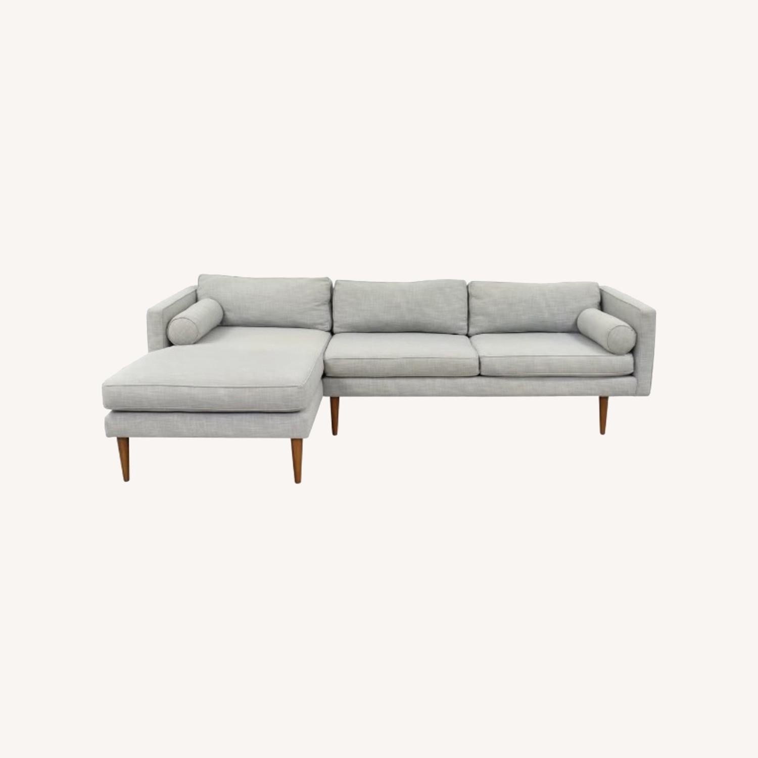 West Elm Monroe Natural Linen 2 Piece Sectional - image-2