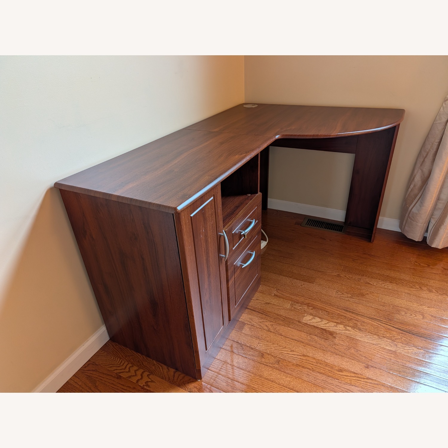 Dark Brown Wood Corner Desk - image-3