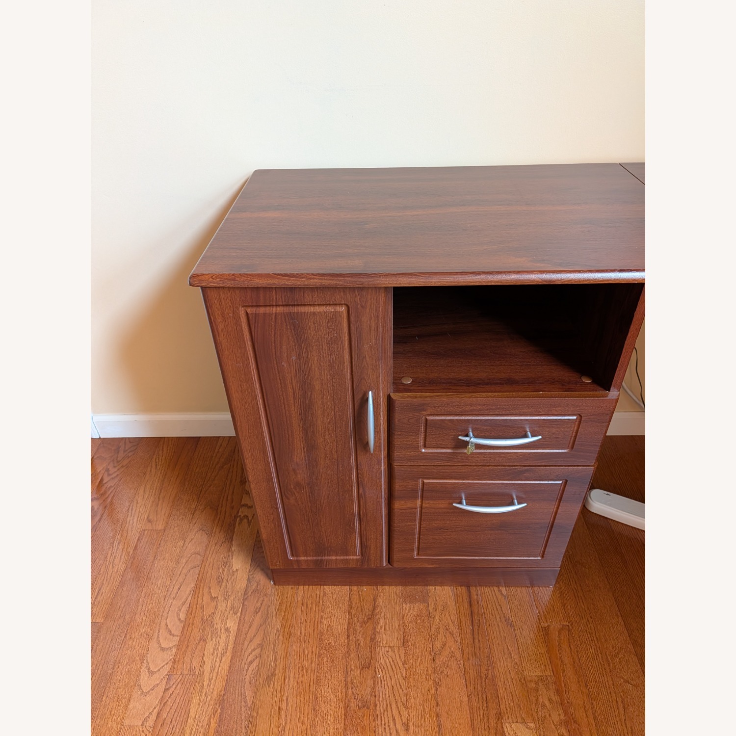 Dark Brown Wood Corner Desk - image-2