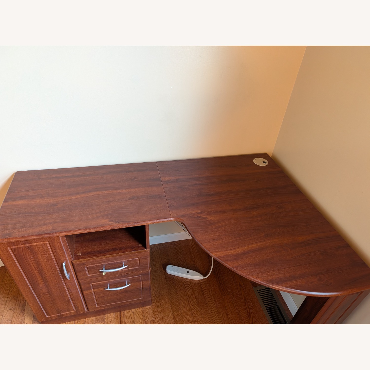 Dark Brown Wood Corner Desk - image-1