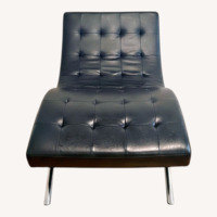 Macy's Black Leather Chaise 