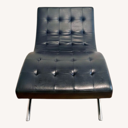 Used Macy's Black Leather Chaise  for sale on AptDeco