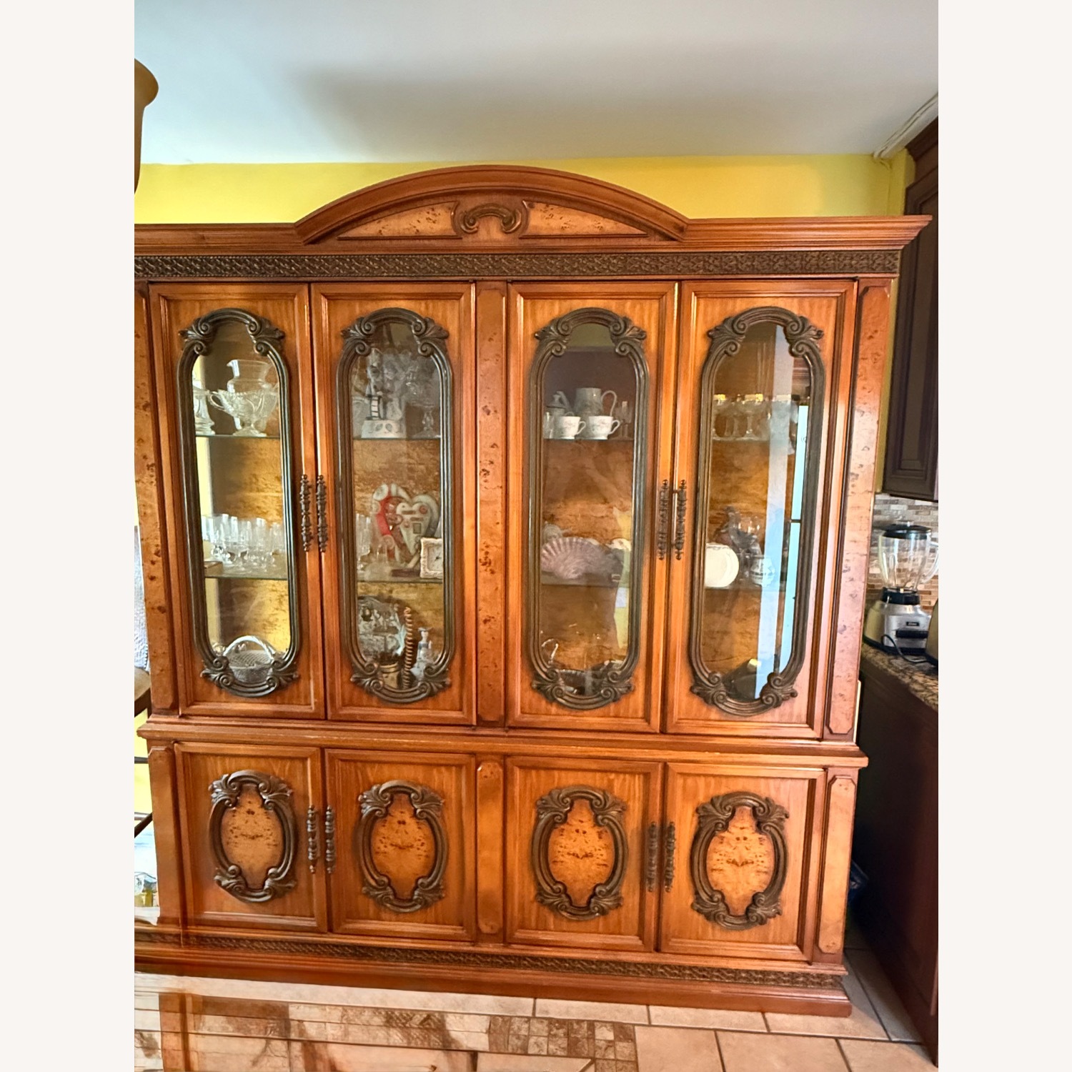 Vintage/antique Light Brown Wood Wall Unit - image-1