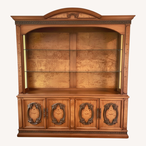 Used Vintage/antique Light Brown Wood Wall Unit for sale on AptDeco