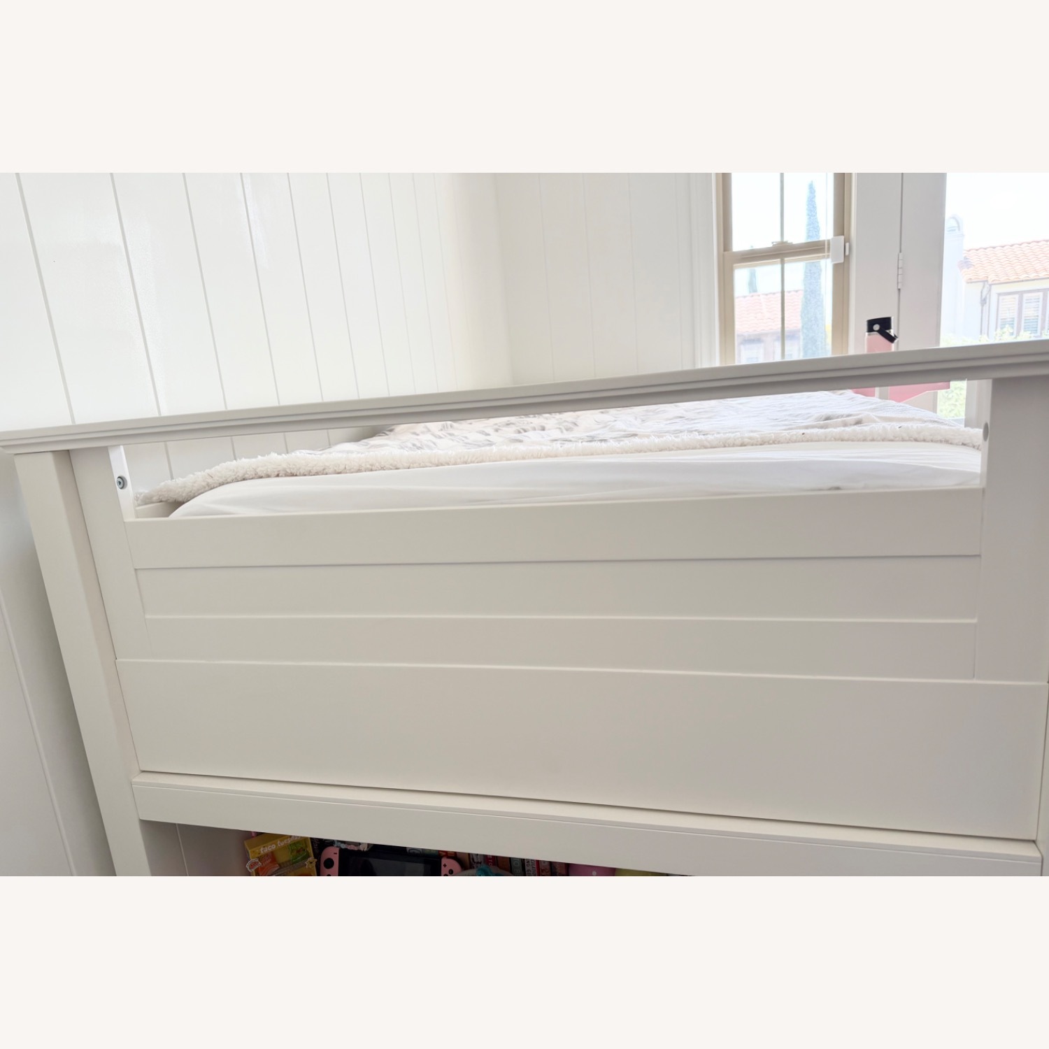 Pottery Barn Teen White Wood Low Loft Bunk Bed - image-3