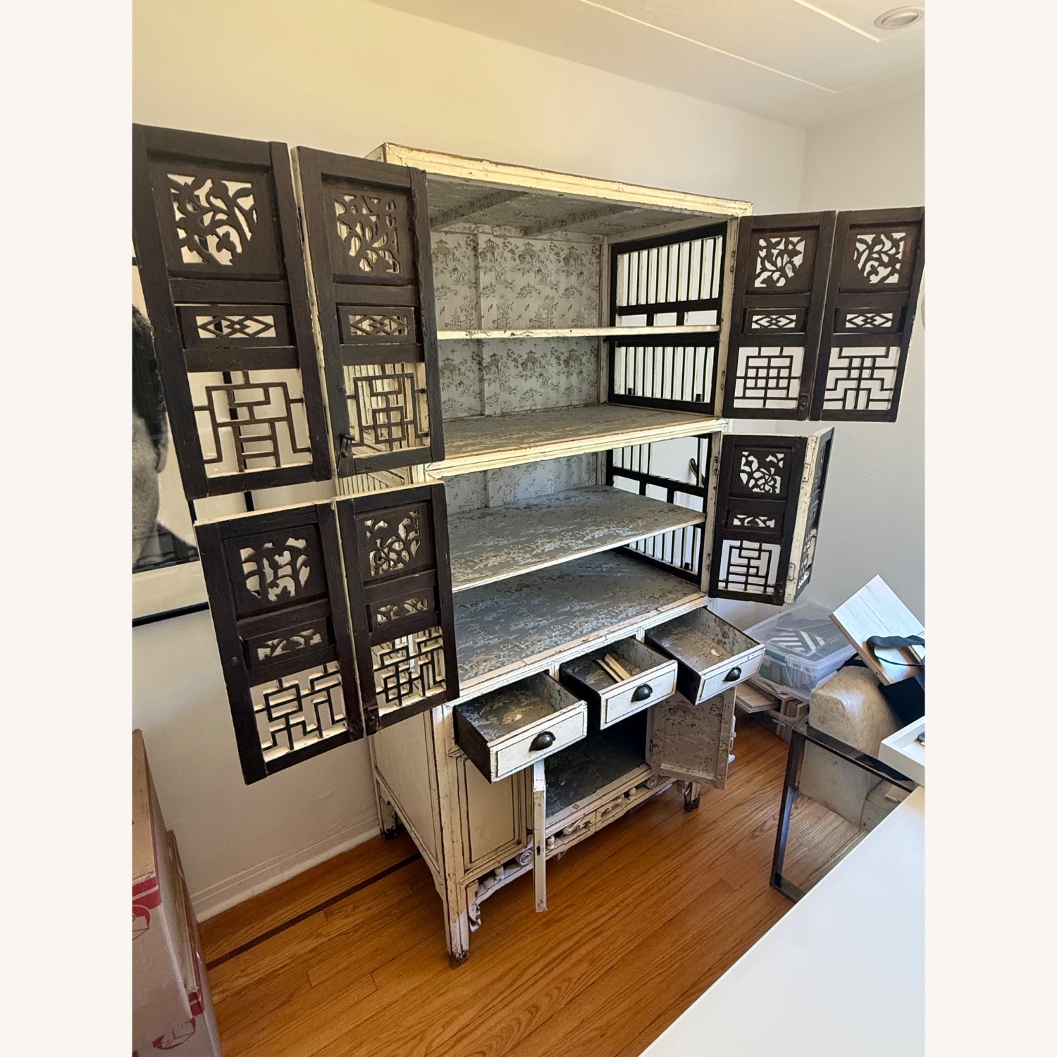Beautiful ABC Carpet and Home White Wood Armoire - image-5