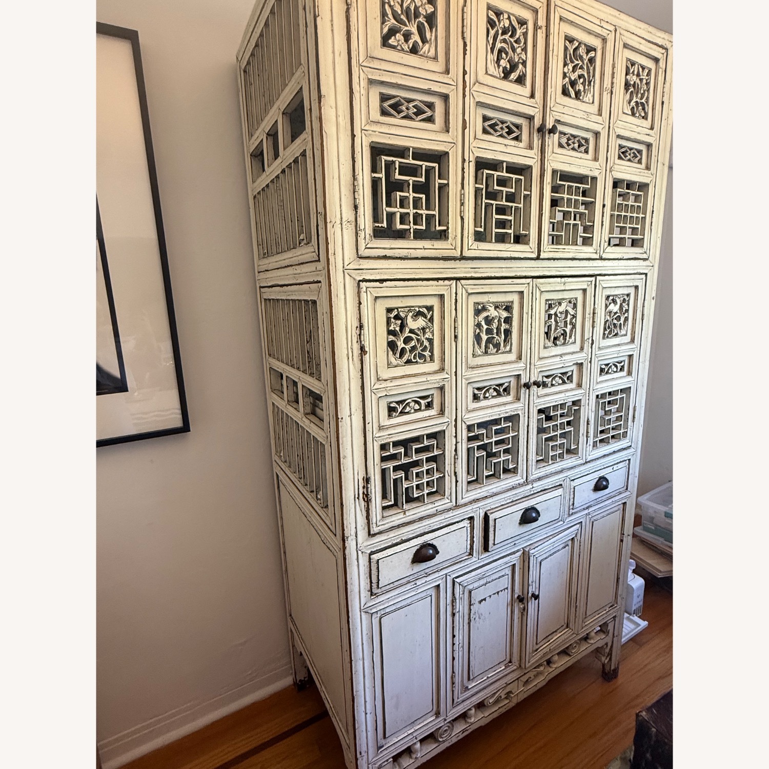 Beautiful ABC Carpet and Home White Wood Armoire - image-3