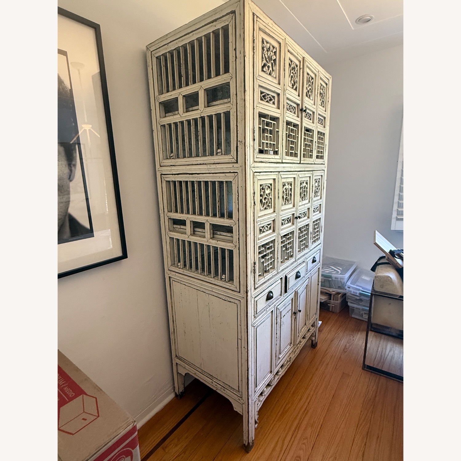 Beautiful ABC Carpet and Home White Wood Armoire - image-1