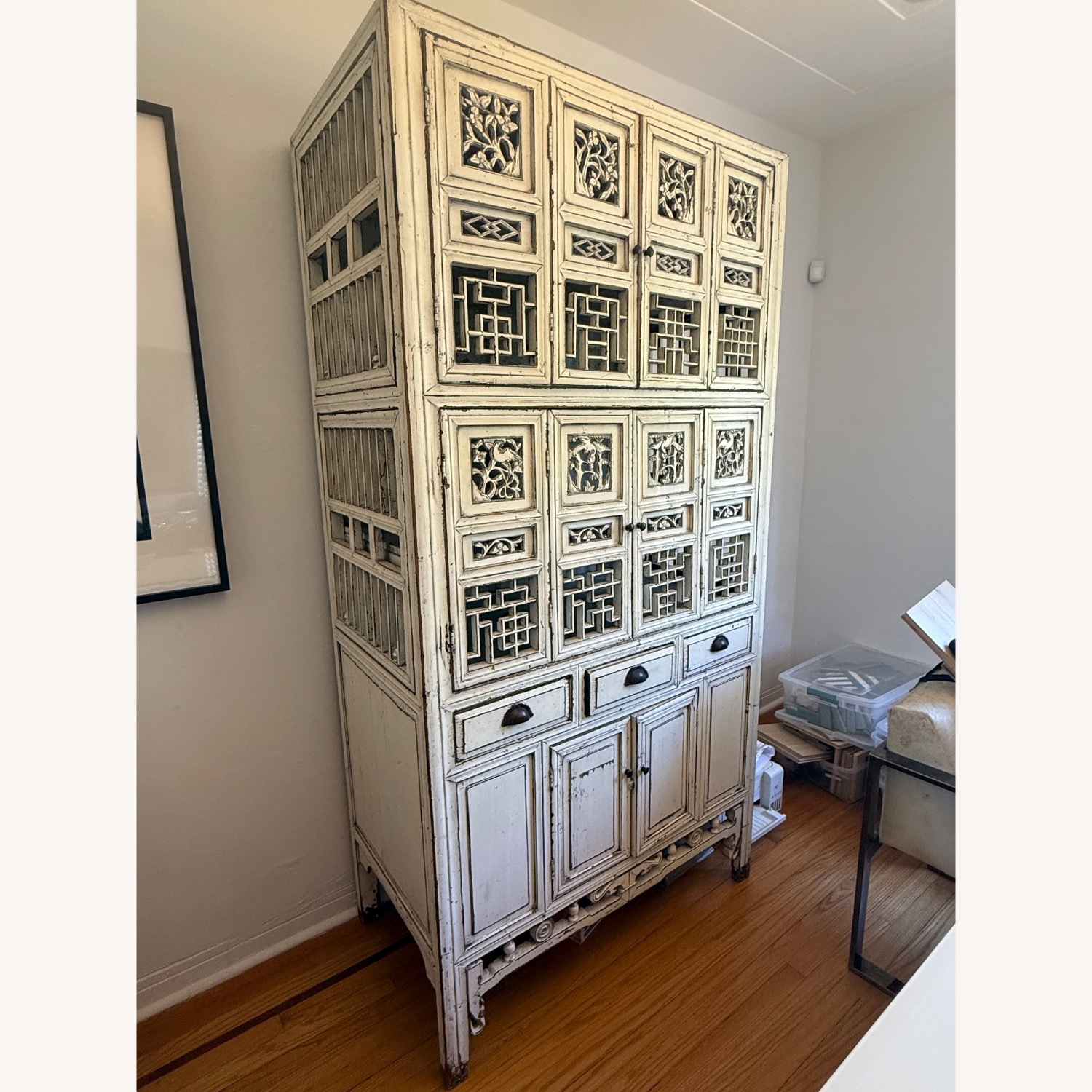 Beautiful ABC Carpet and Home White Wood Armoire - image-4