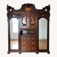 Dark Brown Wood Armoire