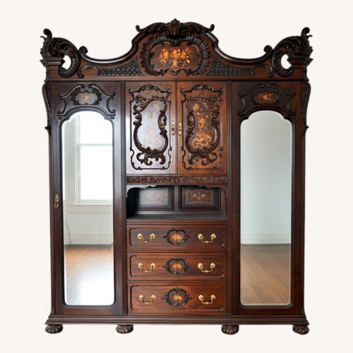 Used Dark Brown Wood Armoire for sale on AptDeco