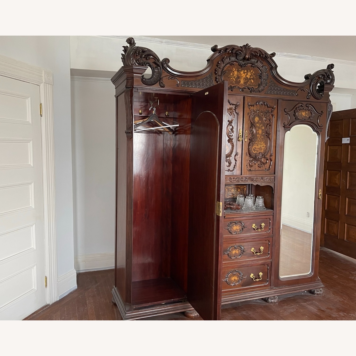Dark Brown Wood Armoire - image-18