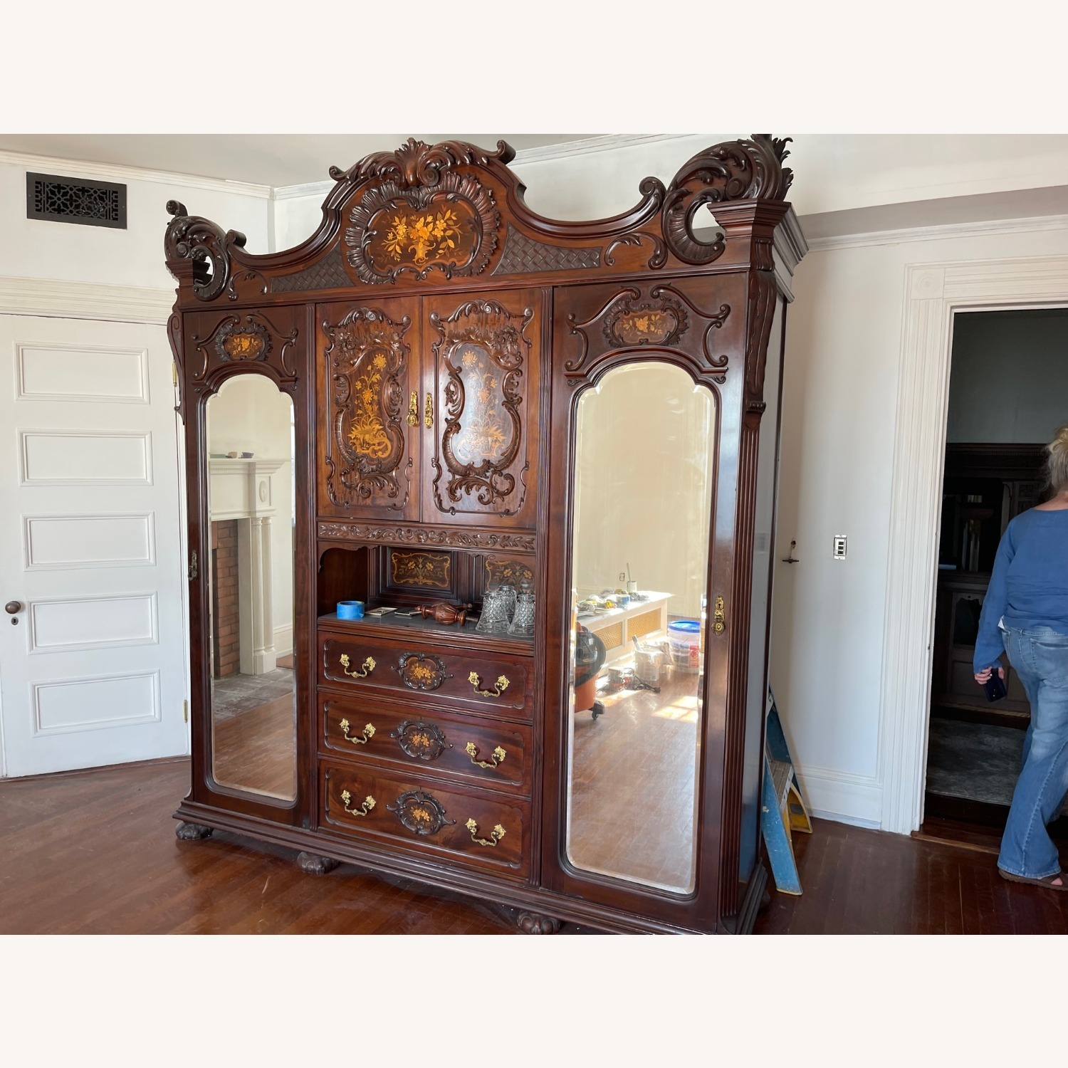 Dark Brown Wood Armoire - image-20