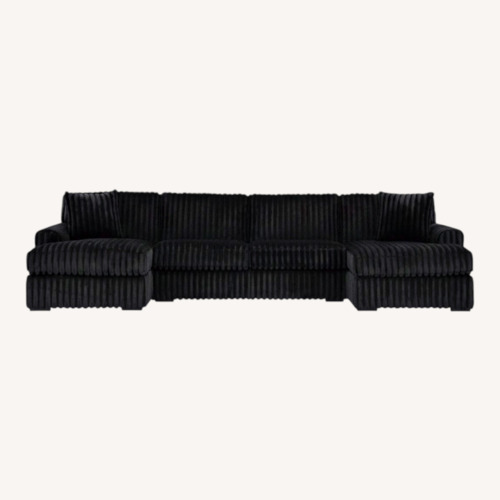 Used Vintage/Antique Finds Black 3+ Piece Sectional for sale on AptDeco