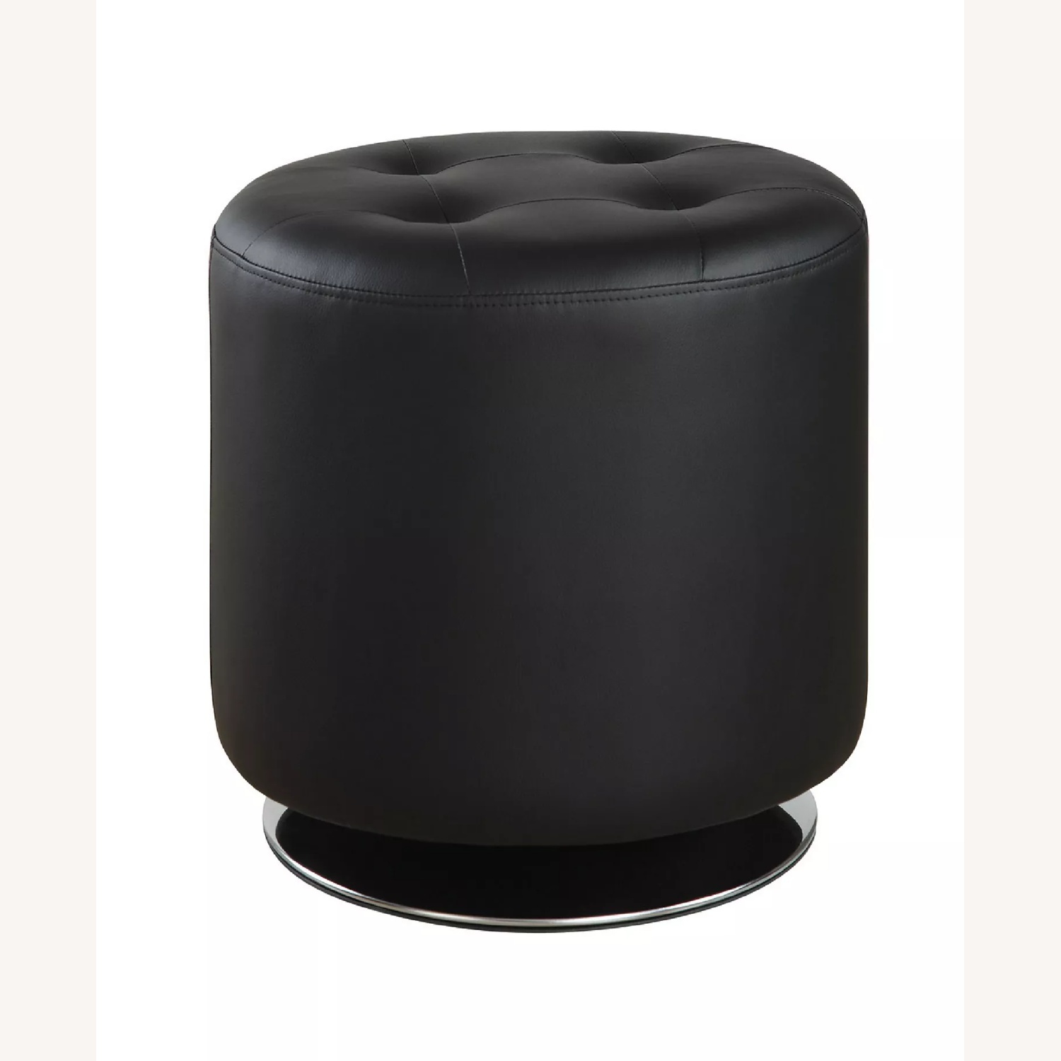 Macy's Black Leather Ottoman - image-6