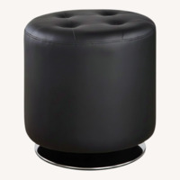 Macy's Black Leather Ottoman