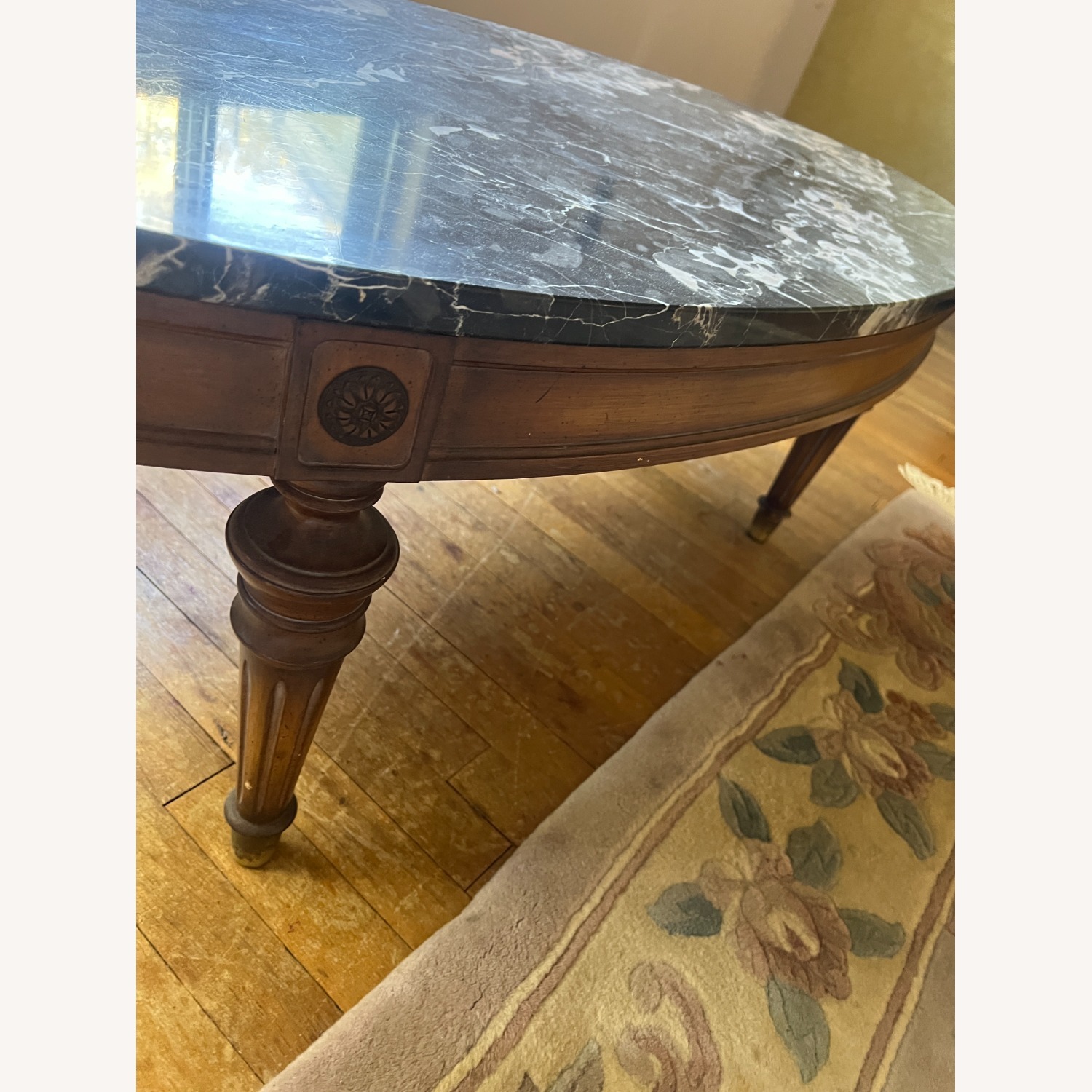 Vintage/Antique Finds Black Marble Coffee Table - image-1