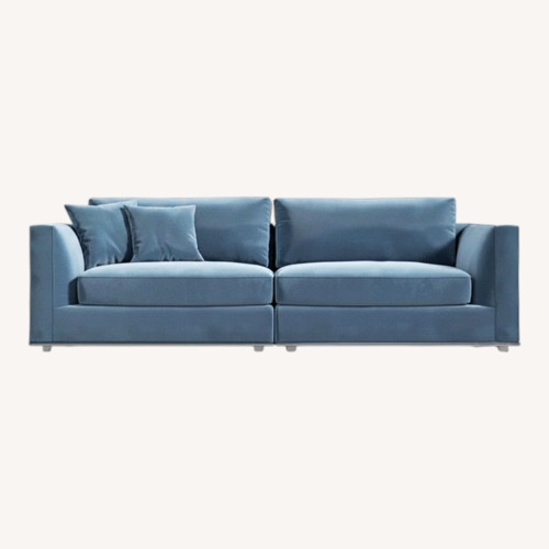 Used Rove Concepts Milo  Blue Velvet 2 Piece Sectional for sale on AptDeco