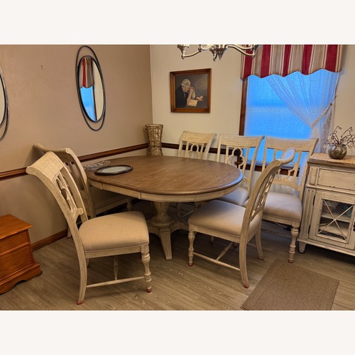Used Kincaid Furniture Weatherford Milford Light Brown Wood Dining Sets for sale on AptDeco