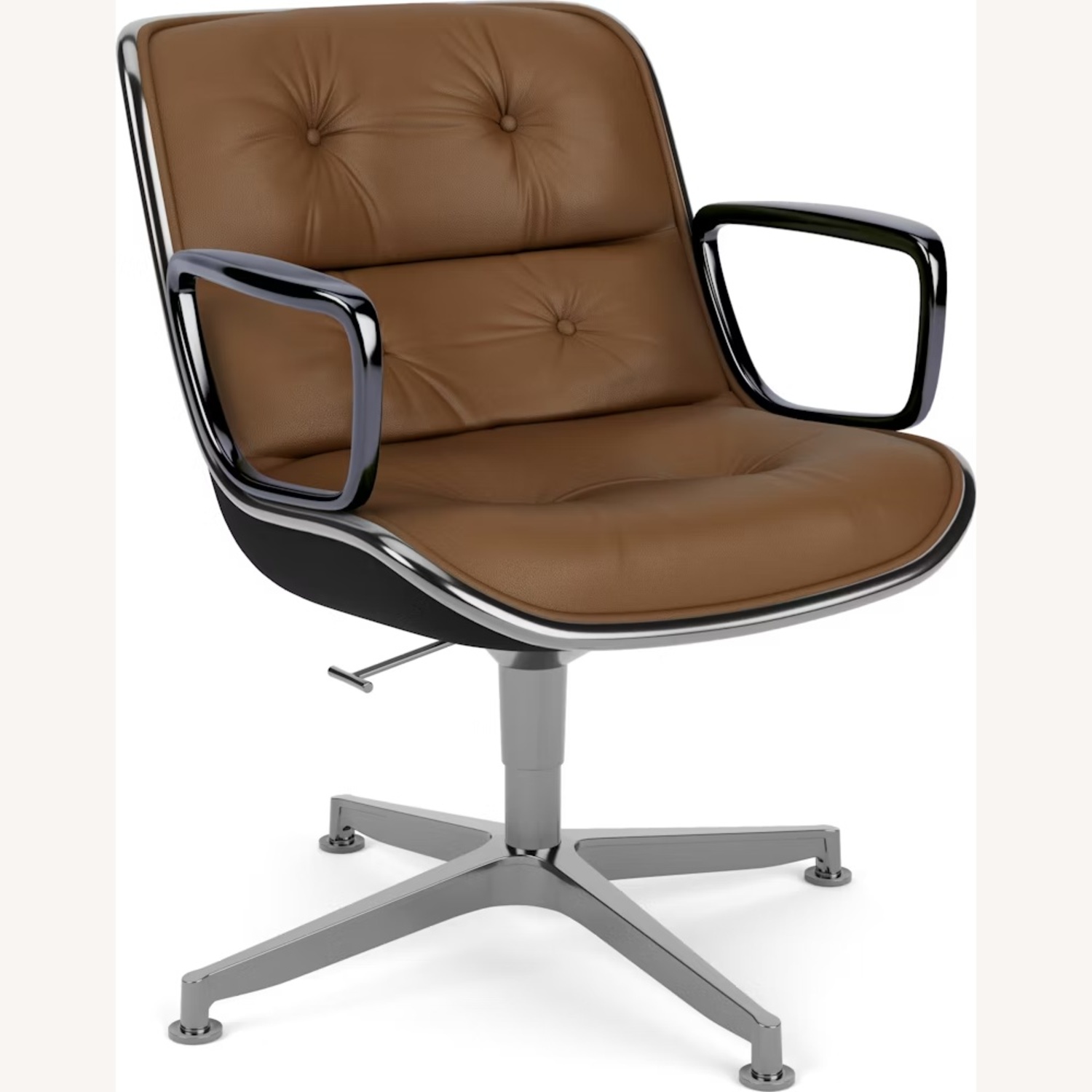 Knoll Pollock Light Brown Leather Office Chairs - image-6
