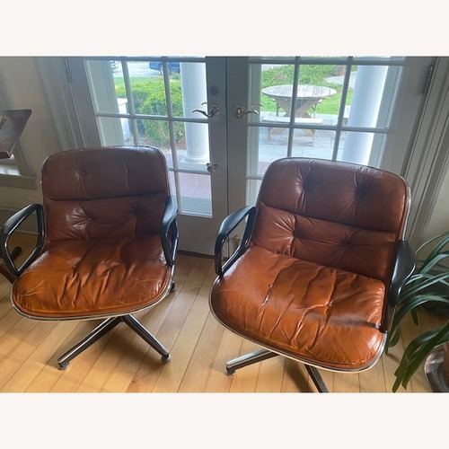 Used Knoll Pollock Light Brown Leather Office Chairs for sale on AptDeco