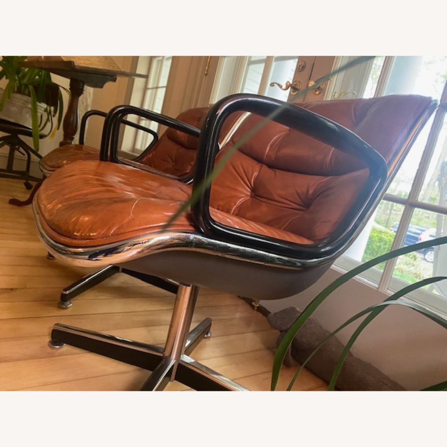 Knoll Pollock Light Brown Leather Office Chairs - image-2