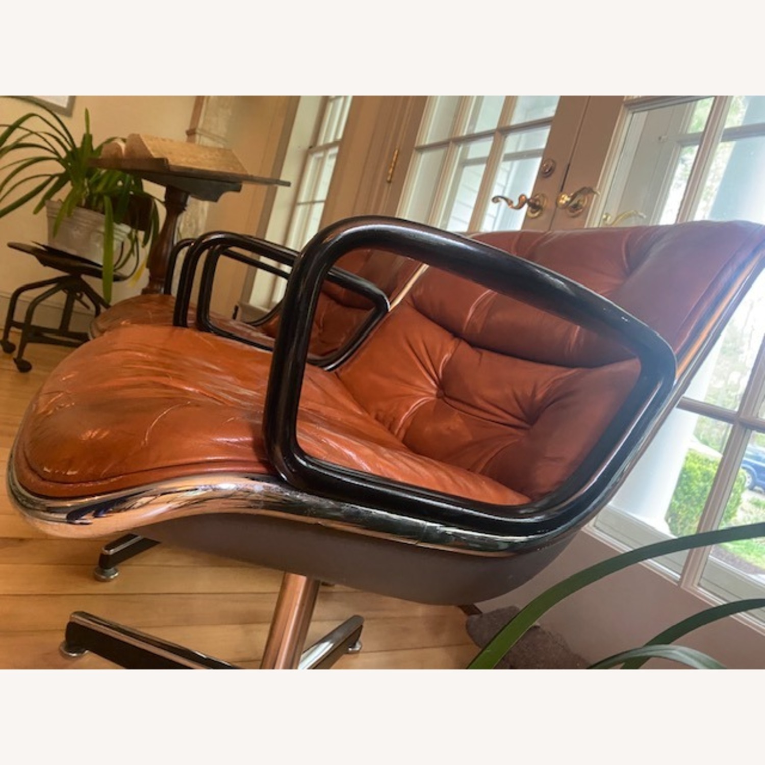 Knoll Pollock Light Brown Leather Office Chairs - image-5